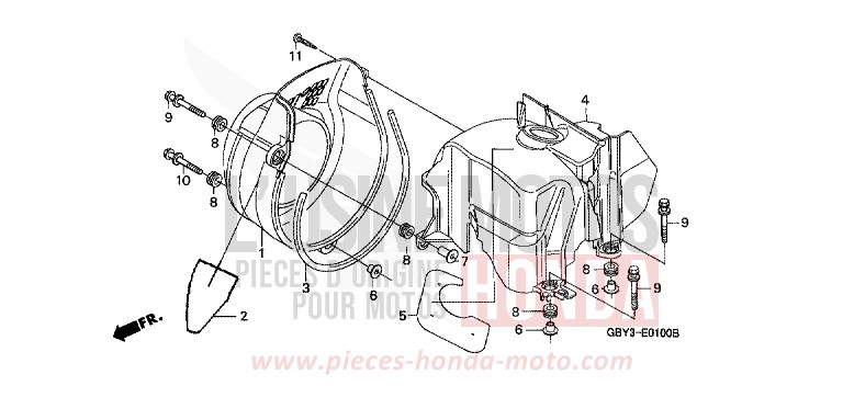 GEBLAESEABDECKUNG/RADKRANZ von CB1300 Super Bold'or ABS SCHWARZ (NH1) von 1999
